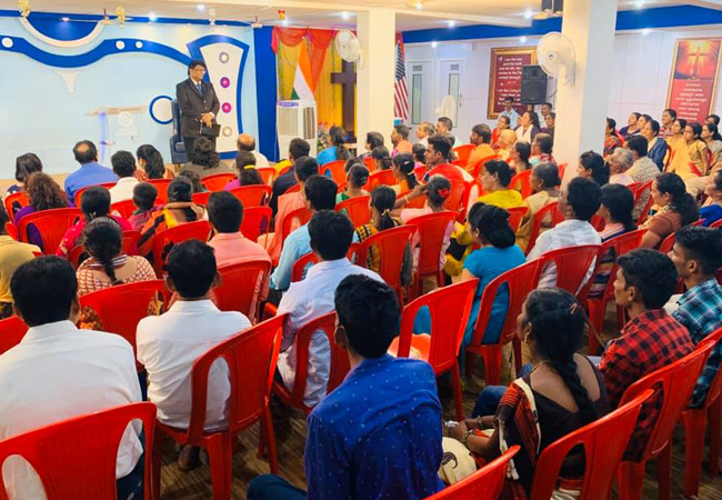 Hundreds gathered to the Rev Dr Bro Andrew Richard's Blessing prayer organised by Grace Ministry at its prayer centre in Balmatta, Mangalore here on Friday 13th, 2019. 